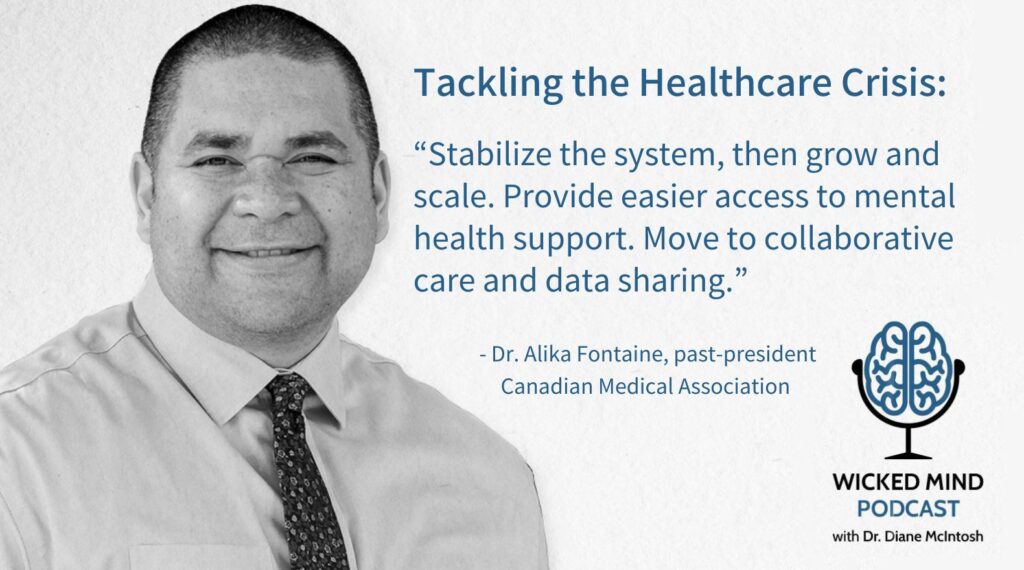 stabilizing healthcare crisis, podcasts on mental health, dr. alika fontaine on healthcare